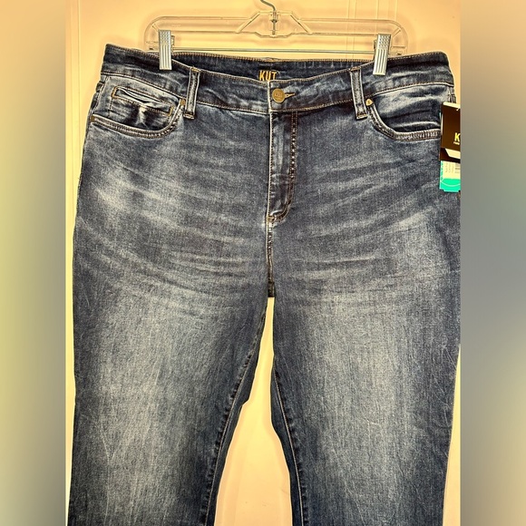 Kut from the Kloth Catherine Boyfriend Jeans Size 16W Medium indigo cuff Denim - Picture 6 of 14
